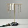 Newly Designed Metal Gold T-shaped Jewelry Display Stand for Earrings, Rings, Necklaces, Watches and Pendants