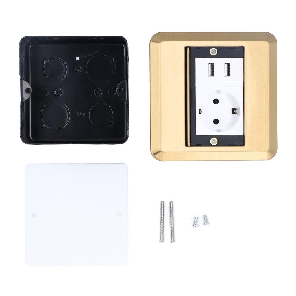 Table Connection Box Conference Room Countertop Desktop Socket Outlet Strip EU Standard 2 Hole with 