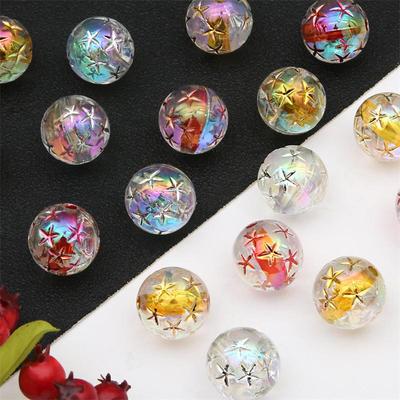 Acrylperlen, vergoldete Sternkugelperlen für die Herstellung von DIY-Halsketten, Armbändern, Ohrringen und Schmuck