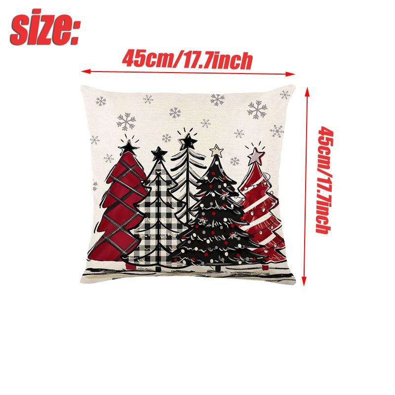 4PCS Christmas Cushion Cover 45X45CM Pillowcase Merry Christmas Decorations Home Ornament Xmas New Year Decor Sofa Pillow Covers