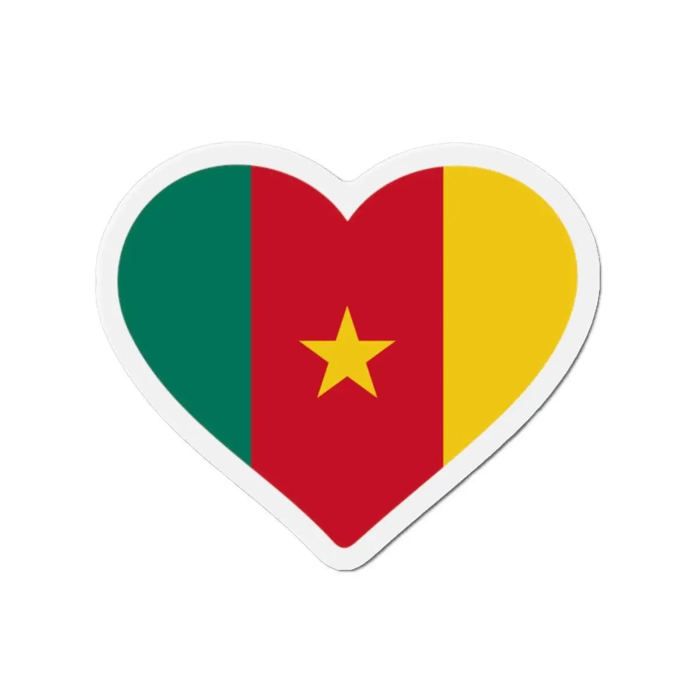 Aimant Coeur Drapeau Cameroun - Multicolore - 6 cm - 50 pièces - Résine synthétique - Mixte