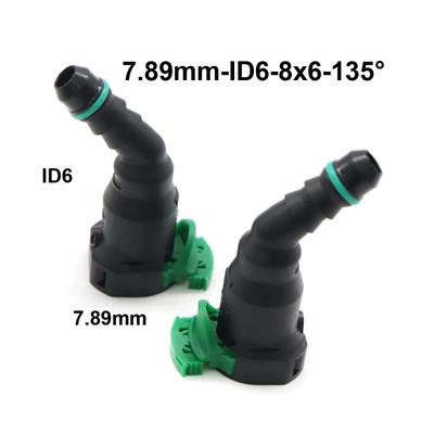2PCS Fuel Line Hose Pipe Quick Release Female Connector New 7.89mm ID6 8x6 135°