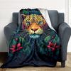 1pc Jaguar Print Soft & Warm Polyester Knit Blanket, Digital Printed, All-Season Throw for Napping, Traveling, Sofa Yy250906017