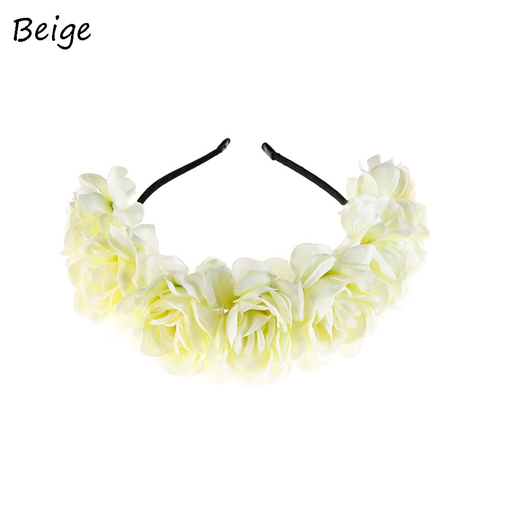 Women Flower Headband Bride Wedding Party Headhoop Ladies Girl Headdresses Bohemia Beach Headwear Hair Accessories
