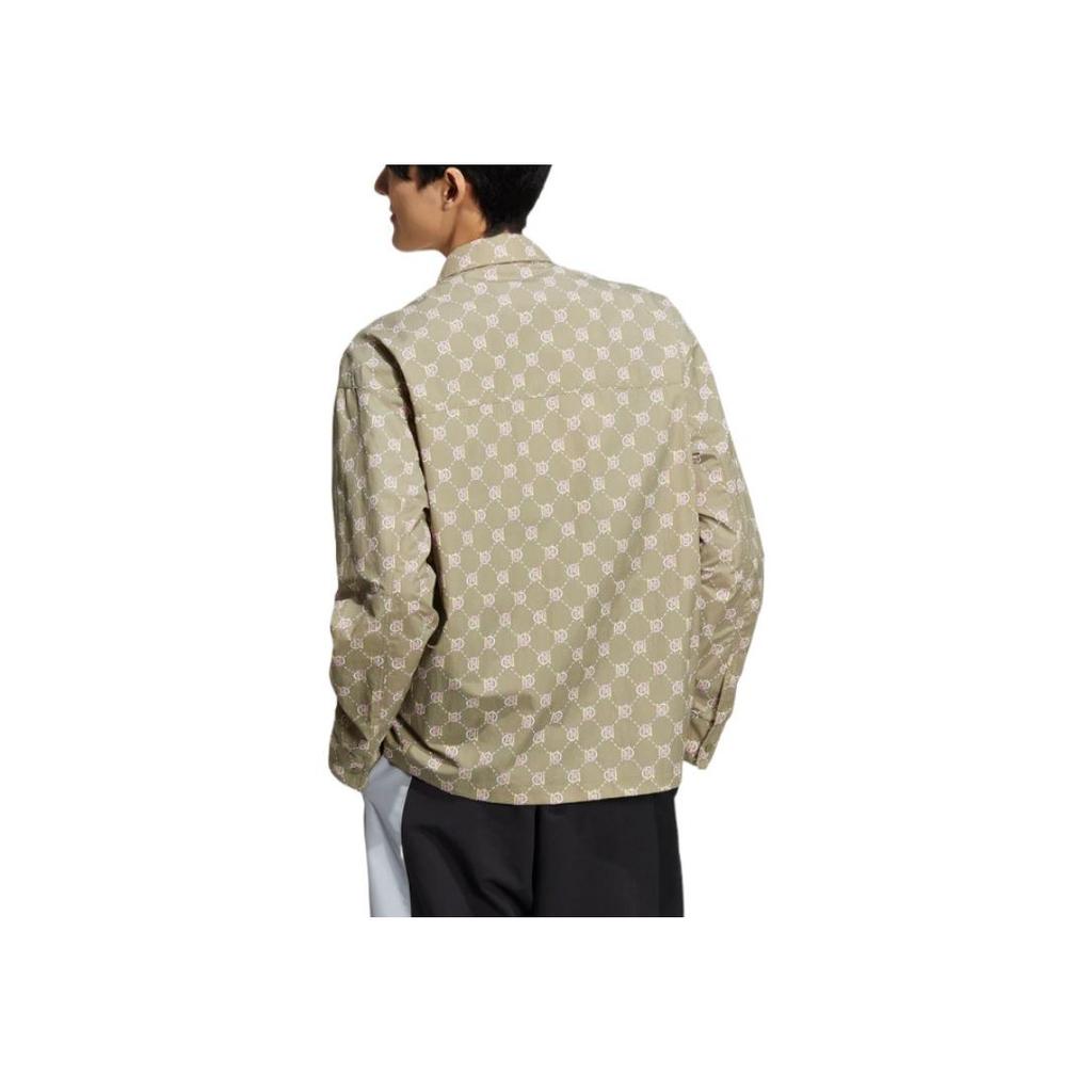 Adidas Neo Retro Floral Print Turn-Down Collar Jacket Men Outerwear Brown HM2039