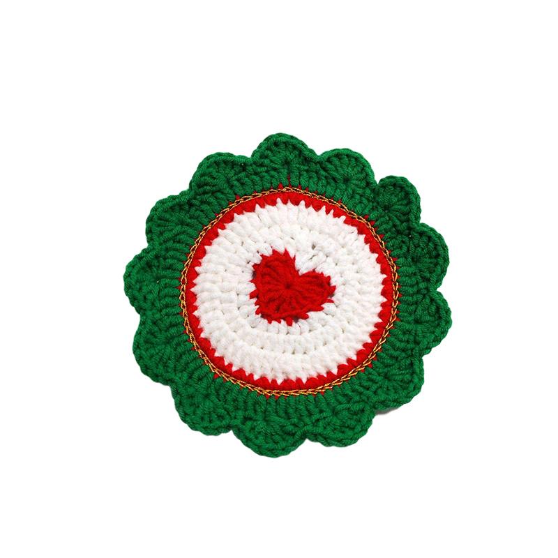 Christmas Heat-Resistant Table Protection Coasters Artistic Crochet Placemat Christmas Decorations Cute 7 Styles
