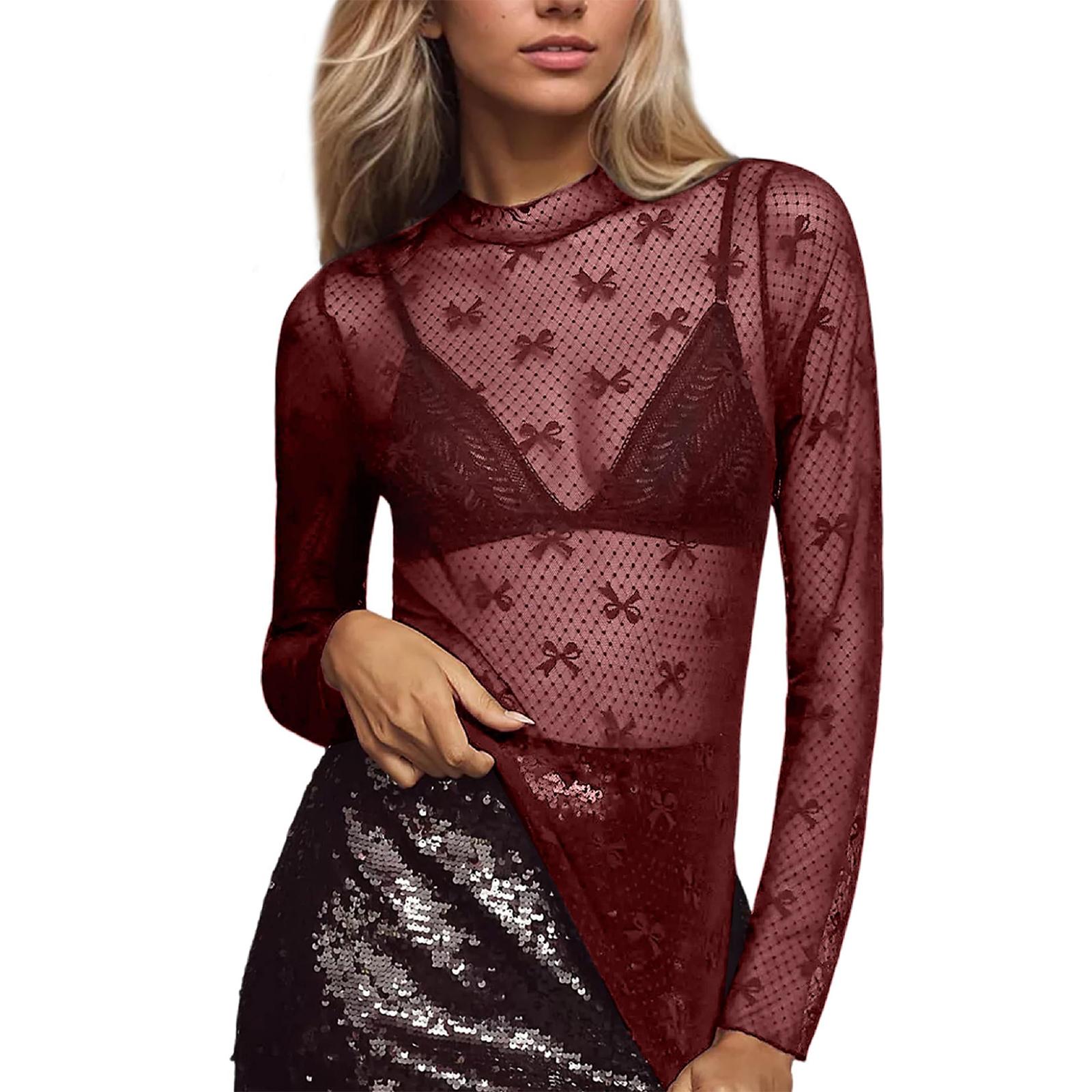 

Women s Fashionable And Elegant Lace Top S винний