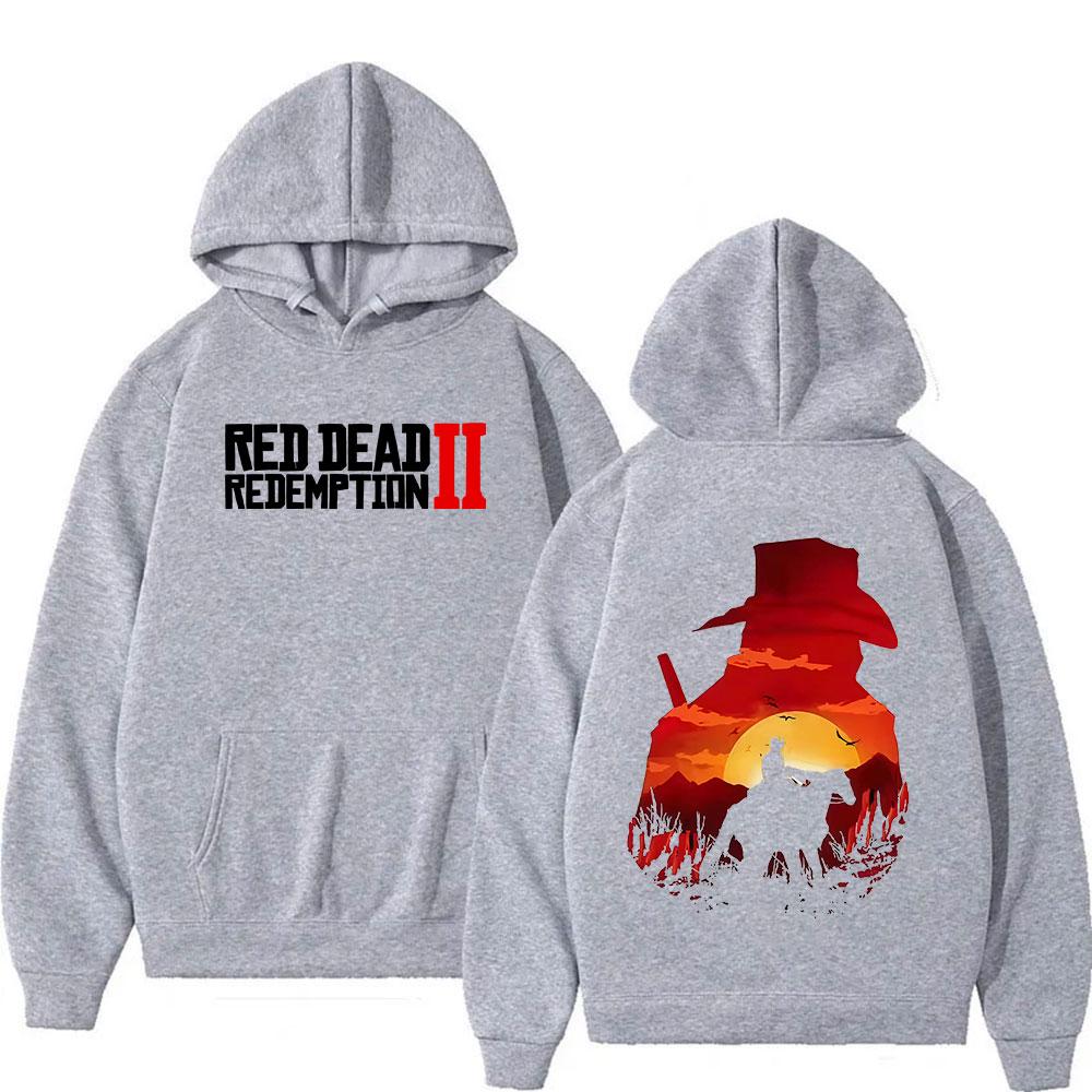 Heißer Red Dead Redemption 2 Print Hoodie Herren Hochwertig Mode Oversized Sweatshirt Unisex Retro Langarm Pullover Mit Kapuze