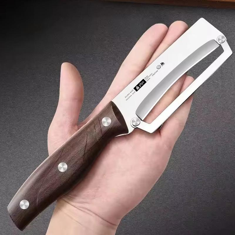 Stainless Steel Peeler Multi-Function Kitchen-Specific Peeler for Slicing Fruits and Vegetables with Wooden/ Steel Handle7
