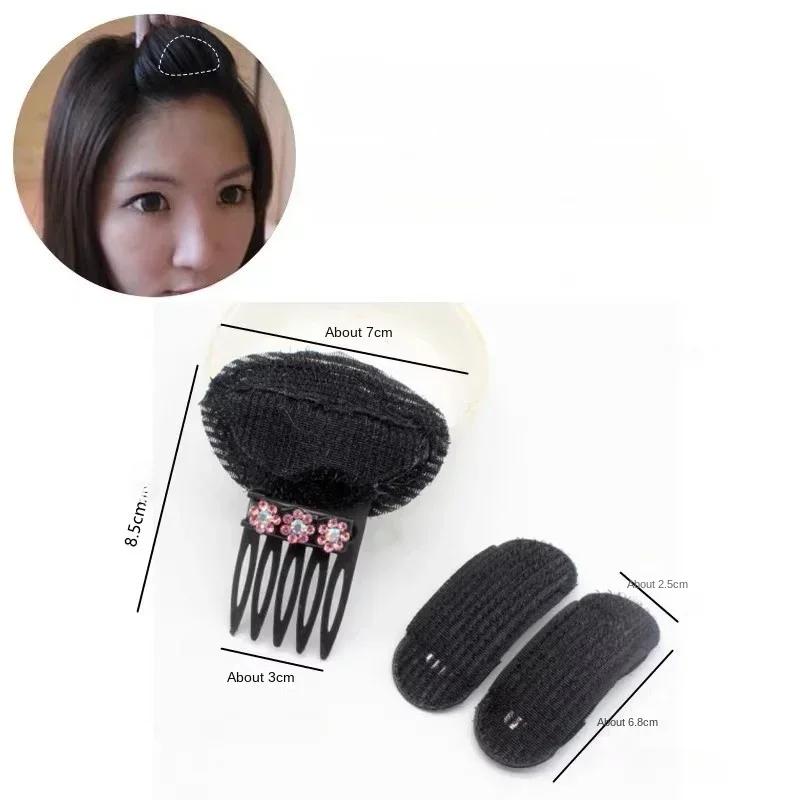 Neviditelný načechraný vlasový polštářek kamínková houba Hlavový polštářek Přední část vlasů Objem Base Puff Cushion Hair Bun Pro Styling Vlásenky