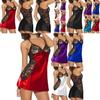 Elegant Womens Lace Strap Lingerie Sleepwear Night Gown Babydoll Dress Set
