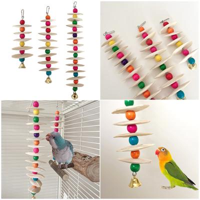 Cuttlefish Bone Parrots Chew Toy Colorful Bird Toy Grinding Stone Bite String for Beak Health Colorful Accessories