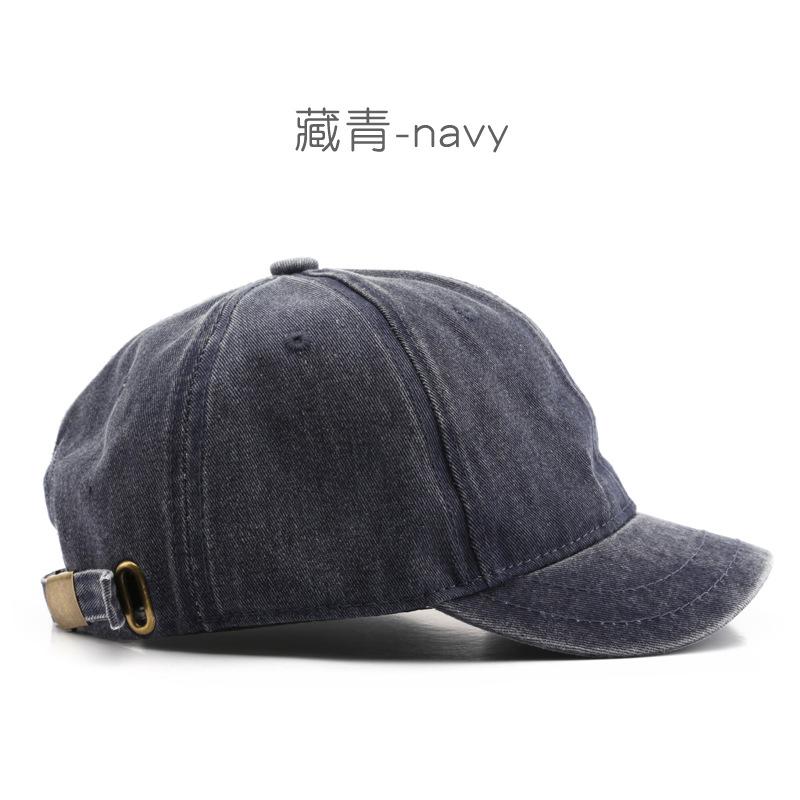 

Street personality solid color light board short brim baseball cap outdoor sports sun protection visor cap cap темно-синий
