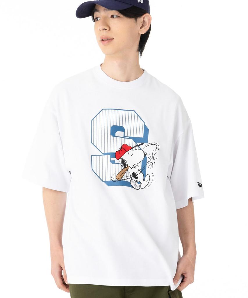 New Era Short Sleeve Oversized Cotton Tee Size Peanuts Snoopy ONSPOTZ Stylish Small Large Gift T-Shirt, S/S (14682924, NER36A2699), White, L, &