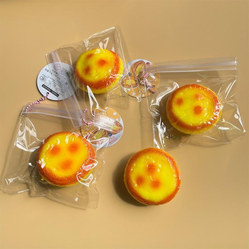 Cartoon Egg Tart Squeeze Decompression Toy Creative Kawaii Simulated Food Toys Cute Slow Rebound Stress Toys Children Gifts
