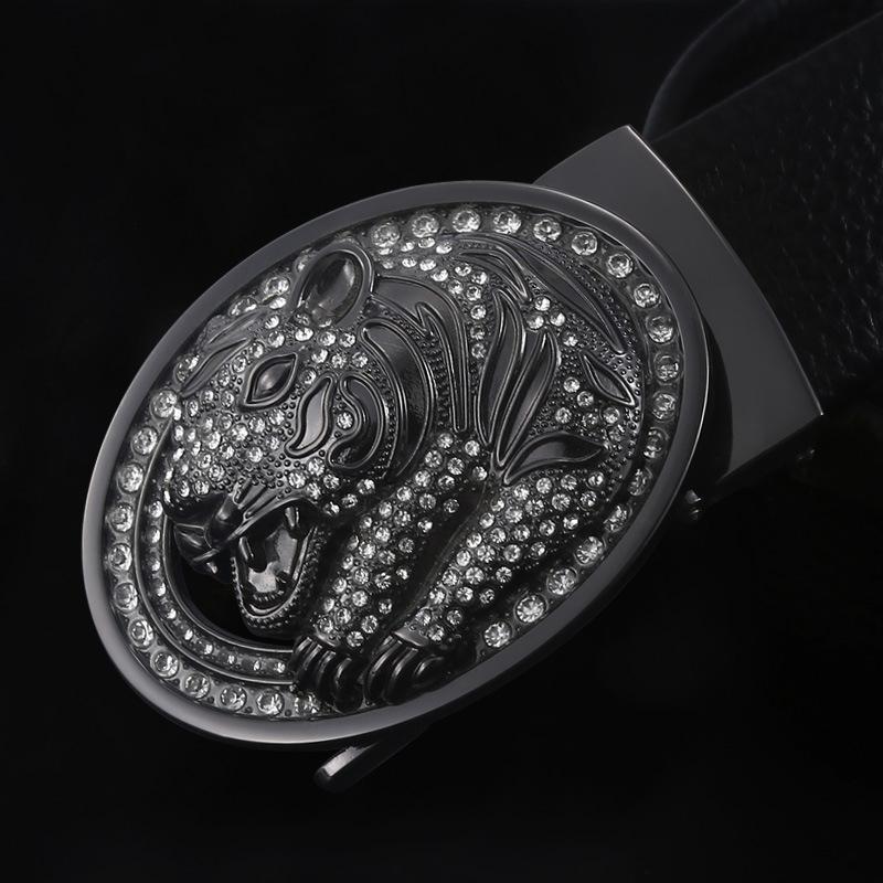 Belt Men'S Zodiac Buckle Diamond Belt Buckle Men'S Business Belt Buckle Cow Gift Belt