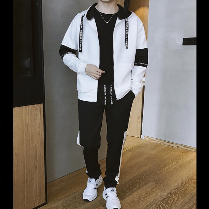 Sports Set Stitching Zipper Sweatshirt Jacket Aoukey Mens Long Sleeve Hooded Sweater Pants Set Sportswear Sports Set Stitching Zipper Sweatshirt Jacket Aoukey Mens Long Sleeve Hooded Sweater Pants Set Sportswear