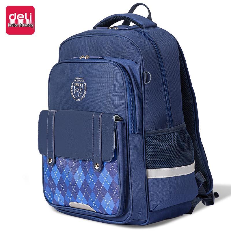 Deli BB134 Classic Academy Plaid School Bag
