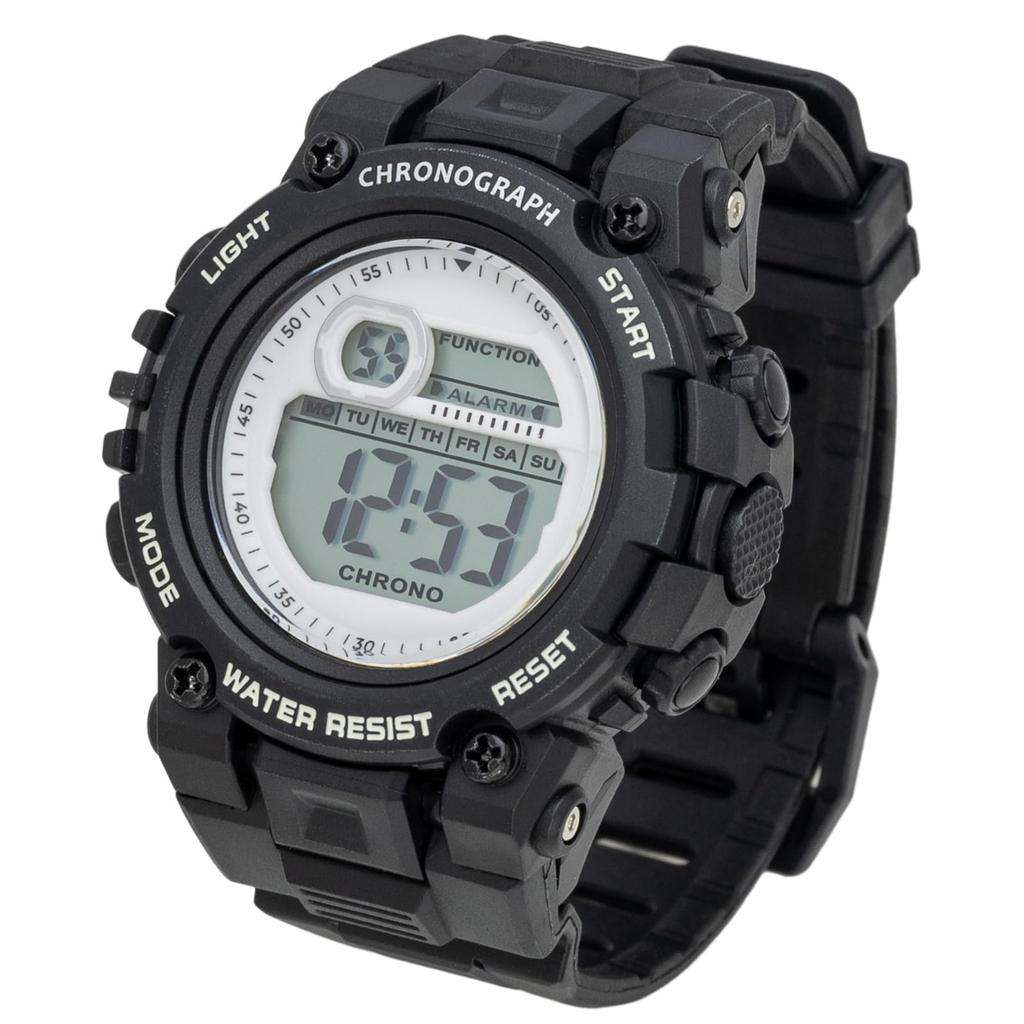 Fieldwork Women's Digital Watch, 3 ATM Water Resistant, Multi-Function, Urethane Strap, BlackWhite, YM091P-4