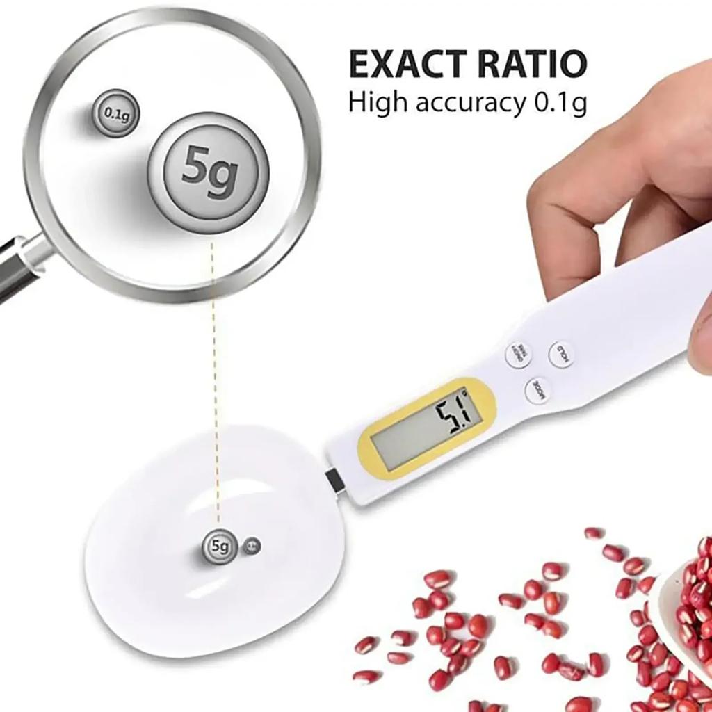 Electronic Measuring Coffee Spoon,LCD Digital Kitchen Scale,Spice High Precision Weights Up To 500g,USB Charging for Cat Food