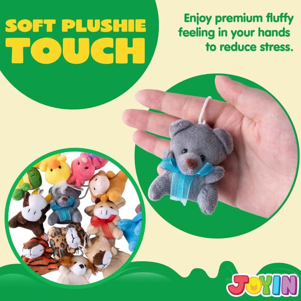 JOYFY 12/36/72 Pack Mini Animal Plush Toy Assortment Bulk Stuffed Animals for Kids Plush Keychain Halloween Party Decoration