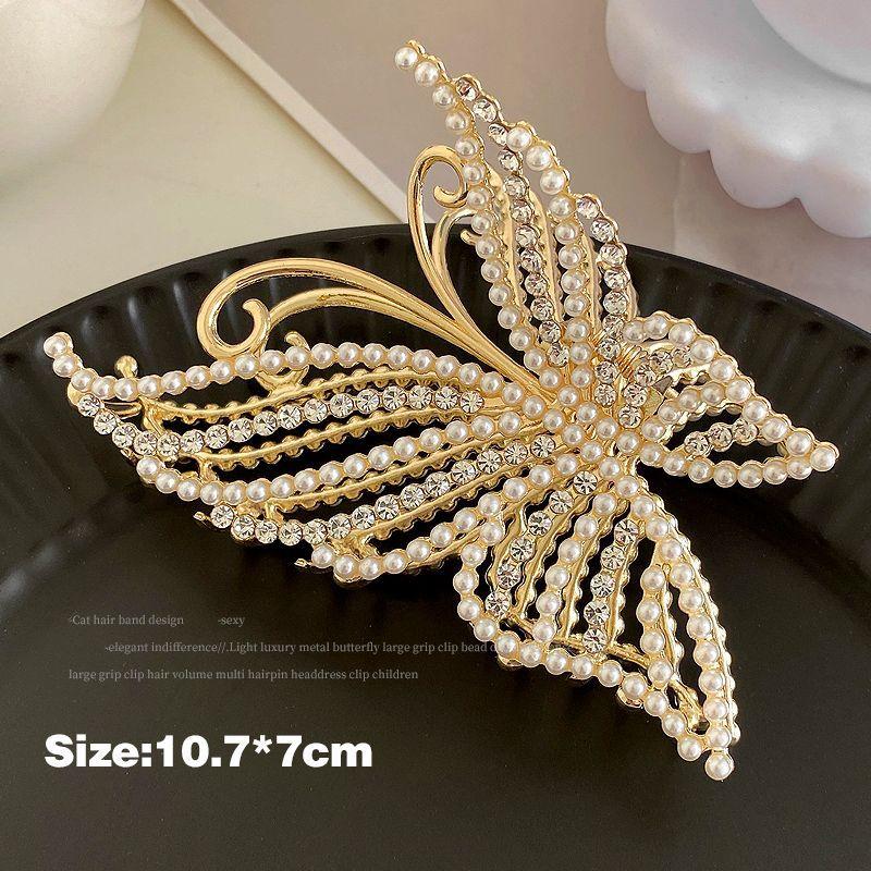 Shark Grab Clip, Large Hair Volume, High-End Butterfly Metal Hairpin, Wind Hairpin, Light Luxury Hair Accessories