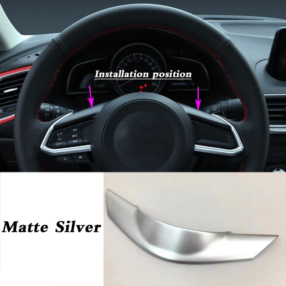 For Mazda CX-8 CX8 2016 2017 2018    Car Sticker Ornament Inner Steering Wheel Interior Kit Trim Frame Cover Parts