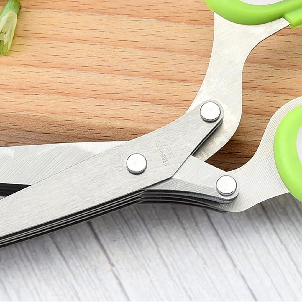 Multi Layer Scallion Vegetable Scissors Five Layer  Shredded Paper Scissors
