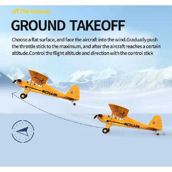 New J3-CUB RC Airplane 5CH 2.4G Remote Control Mode1 (Right Hand Throttle) 3D/6G 1406 Brushless Motor Outdoor Foam Fiexd Plane