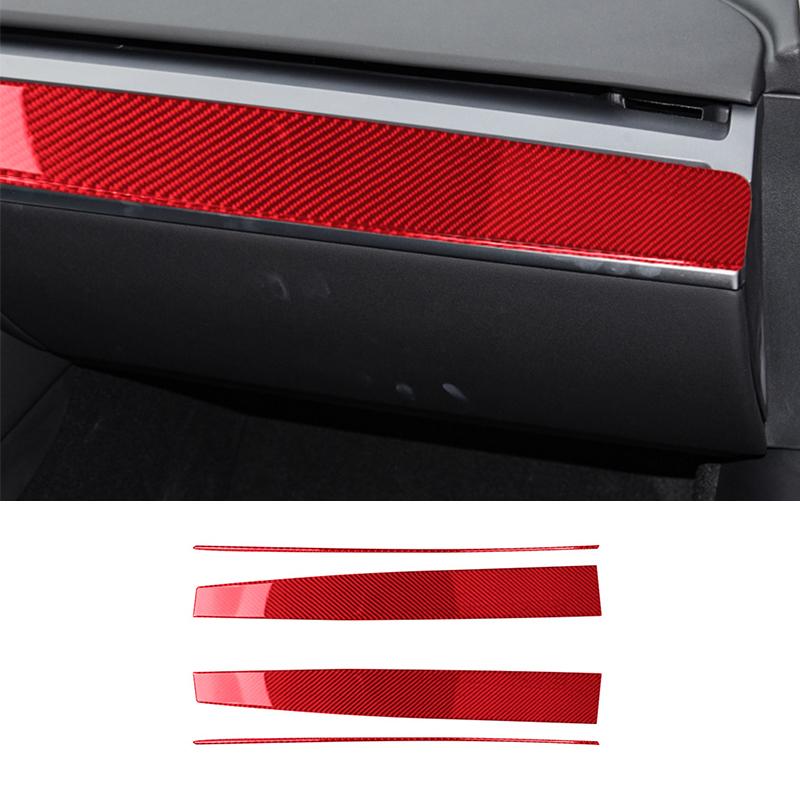 Real Carbon Fiber Car Center Console Dashboard Panel Decoration Sticker For Tesla Model Y Model 3 2017-2022 Car Accessories