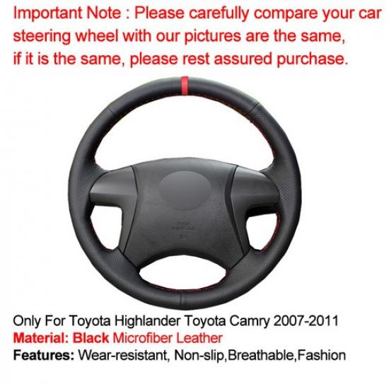 Hand Sew Car Steering Wheel Cover For Toyota Highlander Toyota Camry 2007-2011