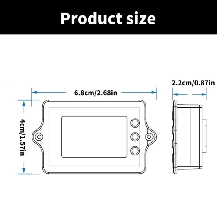 Accurate 8-120V Battery Tester Coulomb Meter Lithium Battery Counter with Splitter Sampler Low Power Consumption