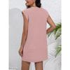 Damen Sommer Einfarbig Locker Ärmellos Mittellange Kleider
