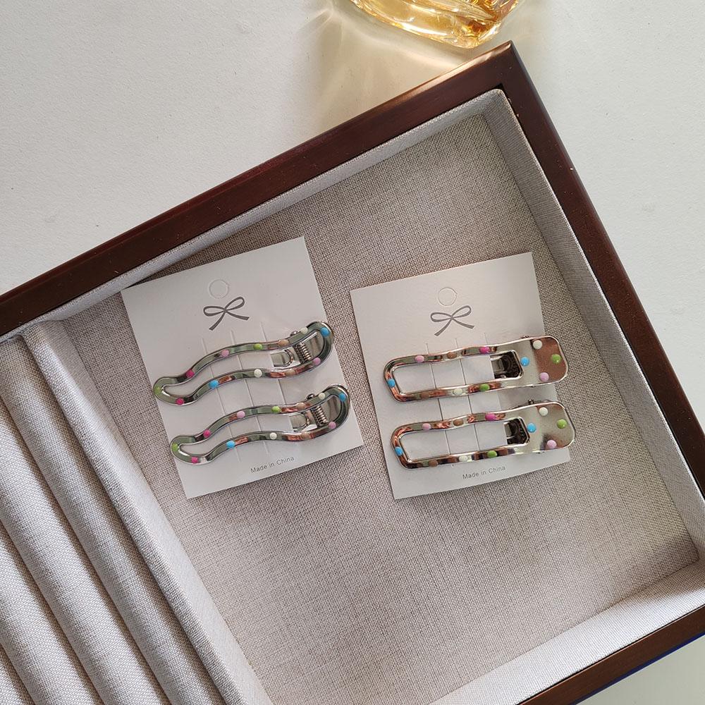 2pc Fashion Silver Alloy Hairpin Hair Side Clips for Women Girls Kids Childrens Gift Party Hair Accessories Headwear Ornament