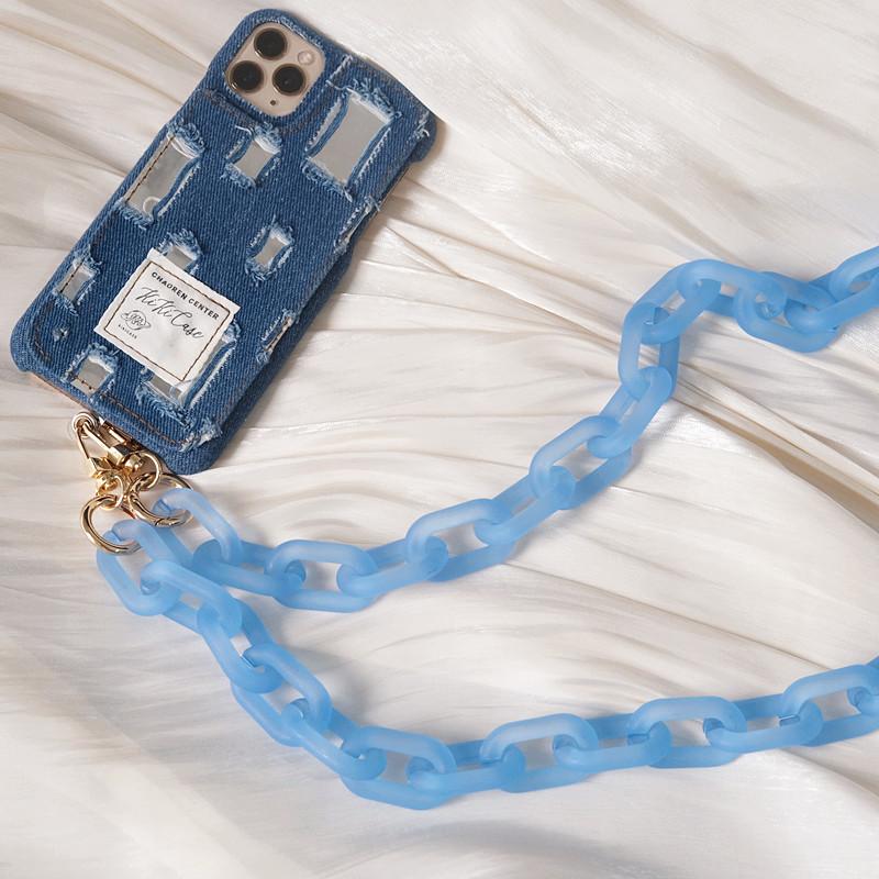 New Phone Chain Accessory Detachable Parts Neon Candy Matte Crossbody Resin Luxury Strap Phone Case Chains Acrylic Shoulder Lanyard Hanging Chain