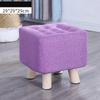 Elastic Foot Rest Stool Solid Wood Square Ottoman for Changing Small Shoes Sofa Bench Hallway Furniture Home Decoration
