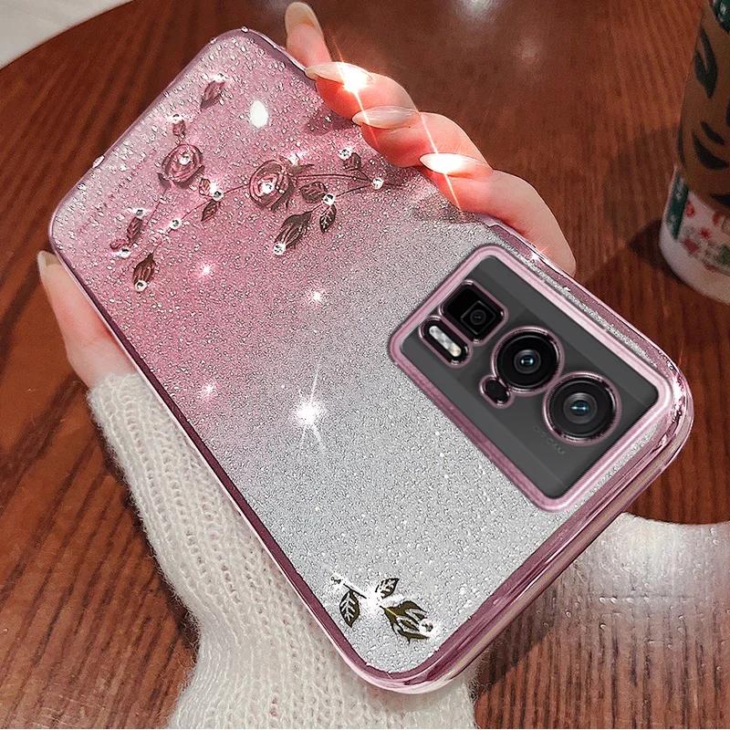 For Redmi Note 12s 11 8 9 10 13 Pro Plus 9A 9C 10C 10A 12C Glitter Rhinestones Shiny Diamond Phone Soft Silicone Case