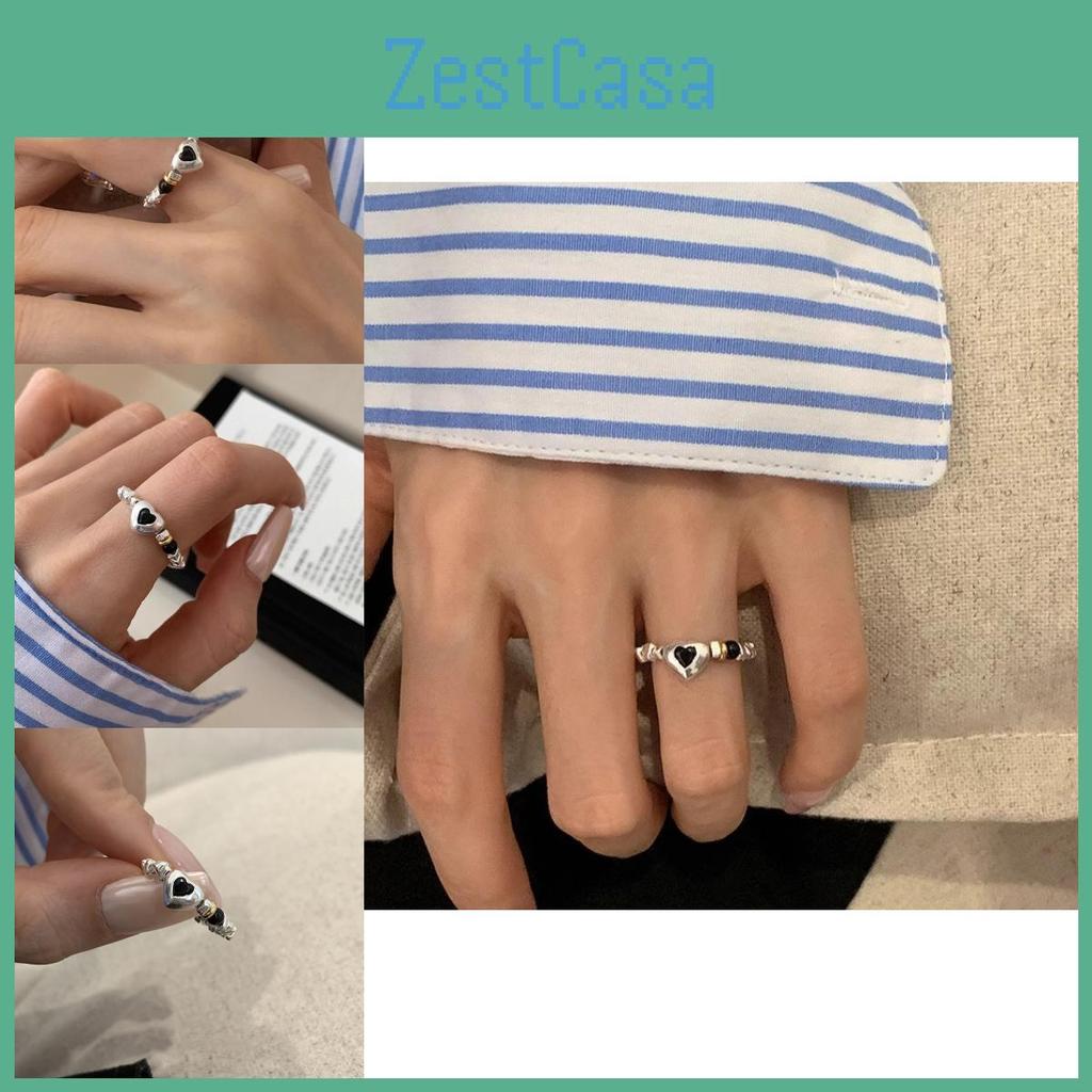 Chic Heart Design Copper Ring For Women Stylish Elegant Everyday Accessory