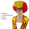 3-Piece Tricolor Fans Gear Set - Red White & Blue Wig, Scarf, And Glasses For Sports Events, Themed Parties, And Cosplay Costume