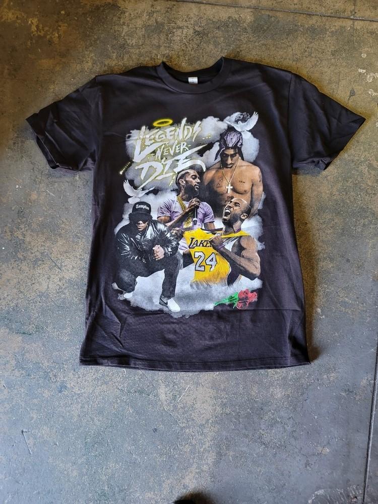 NEW LEGENDS NEVER DIE KOBE EASY E TUPAC  T SHIRT Unisex T-Shirt S