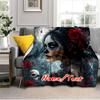 1PC Custom Name Day Dead Art outdooor Flannel blankets Throw Blanket All-Season Throw Gift Bedspread for Couch, Bed, Camping Holiday Birthday gift