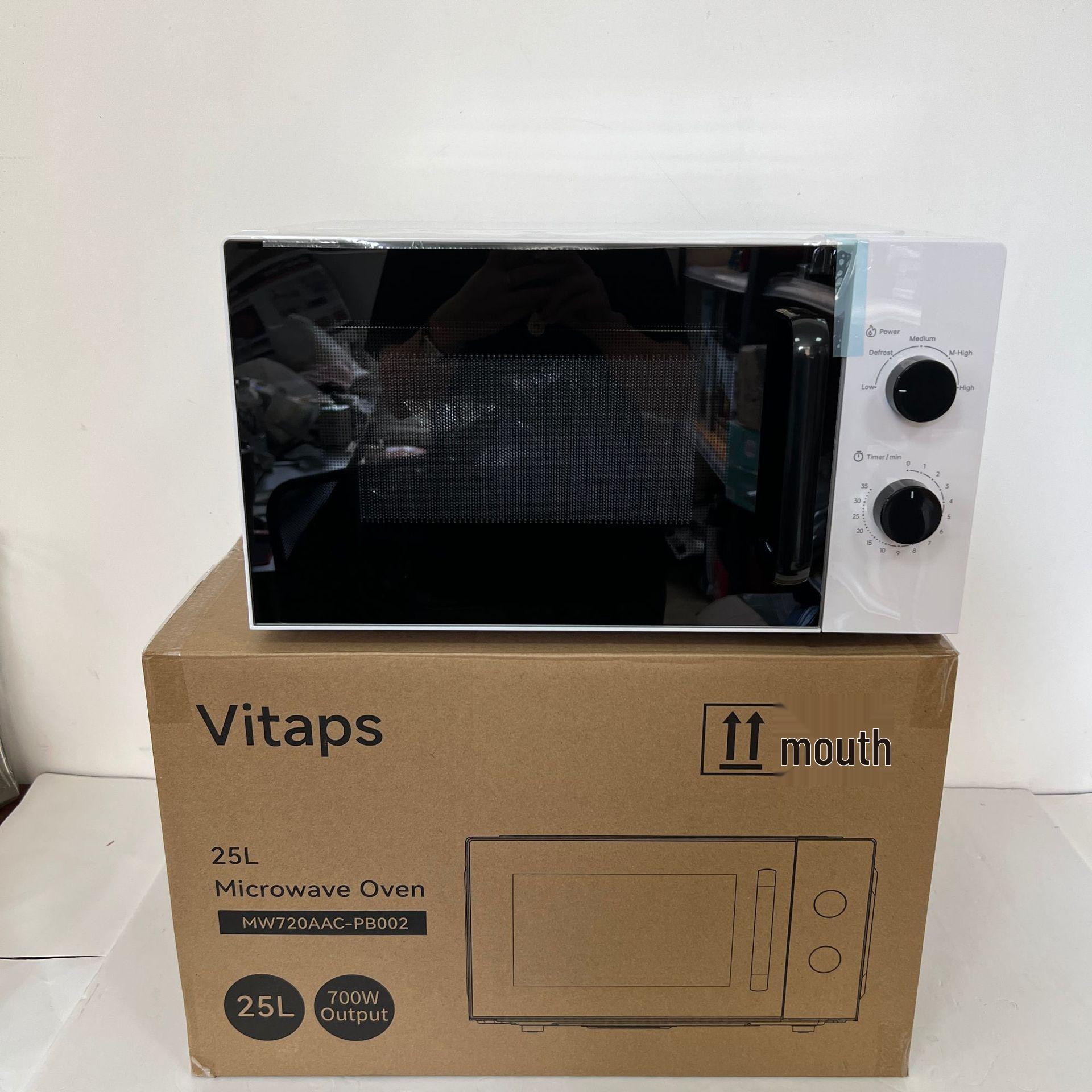 European Standard 25L Microwave Oven with Turntable, Multi-functional Timing, and Light Wave Heating 25L European Standard