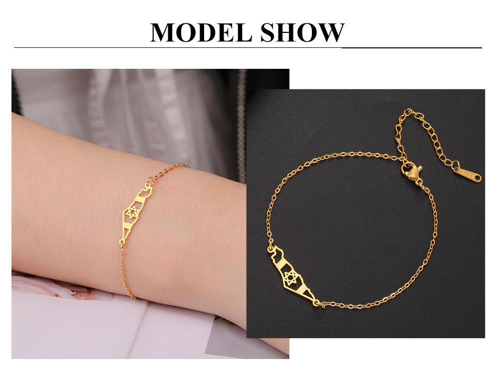 Cazador Israel Map Star Of David Charm Bracelets for Women Men Stainless Steel Hand Bracelet Jewish Jewelry Gift 2026 Wholesale