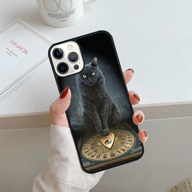 Funda para teléfono con diseño de bruja y gato, colorida y adorable, para iPhone 17 Air 13 12 14 15 16 y Apple 14 15 16 Pro Max Plus.