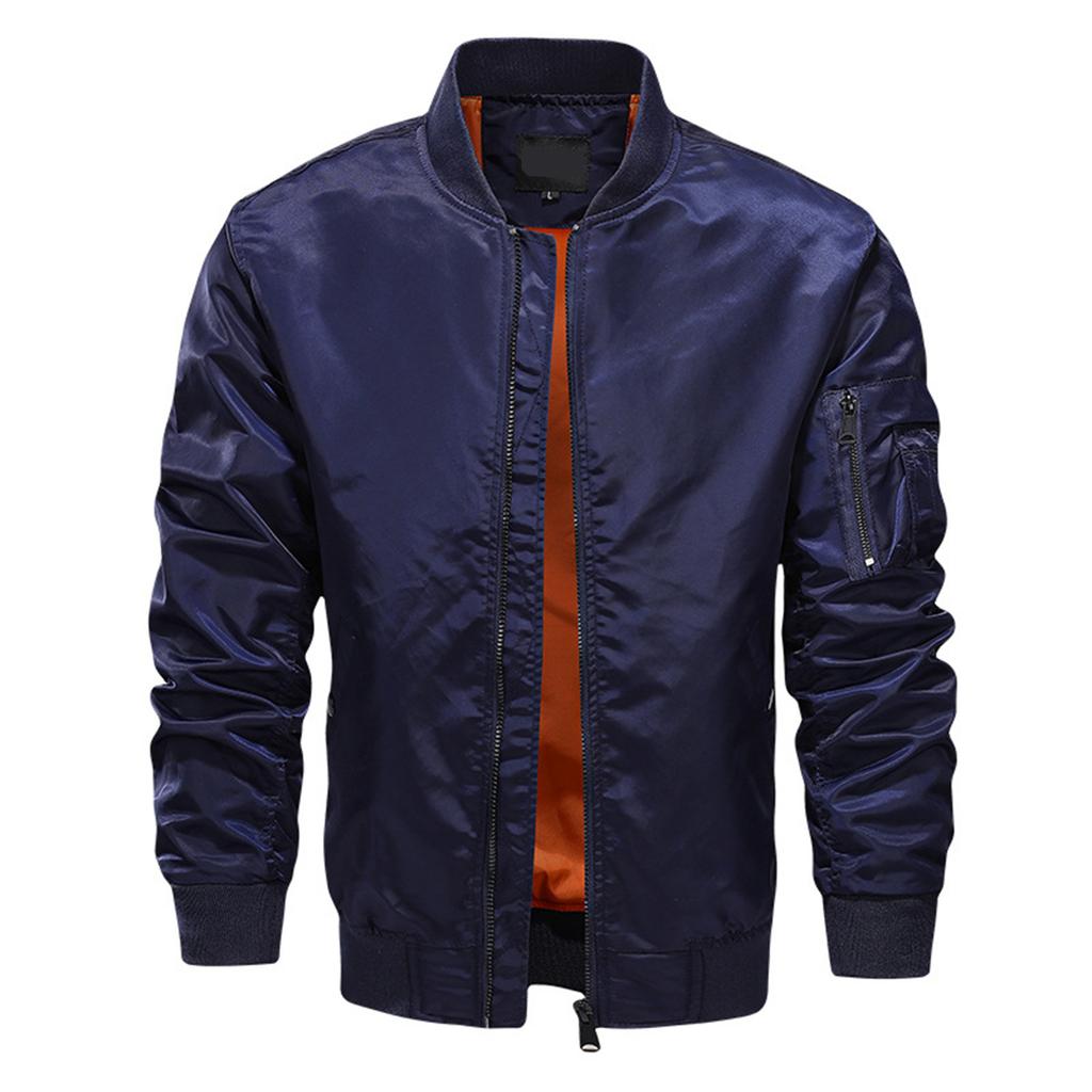 Men's Relaxed-Fit Casual Workwear Baseball Jacket Long-Sleeve Outerwear