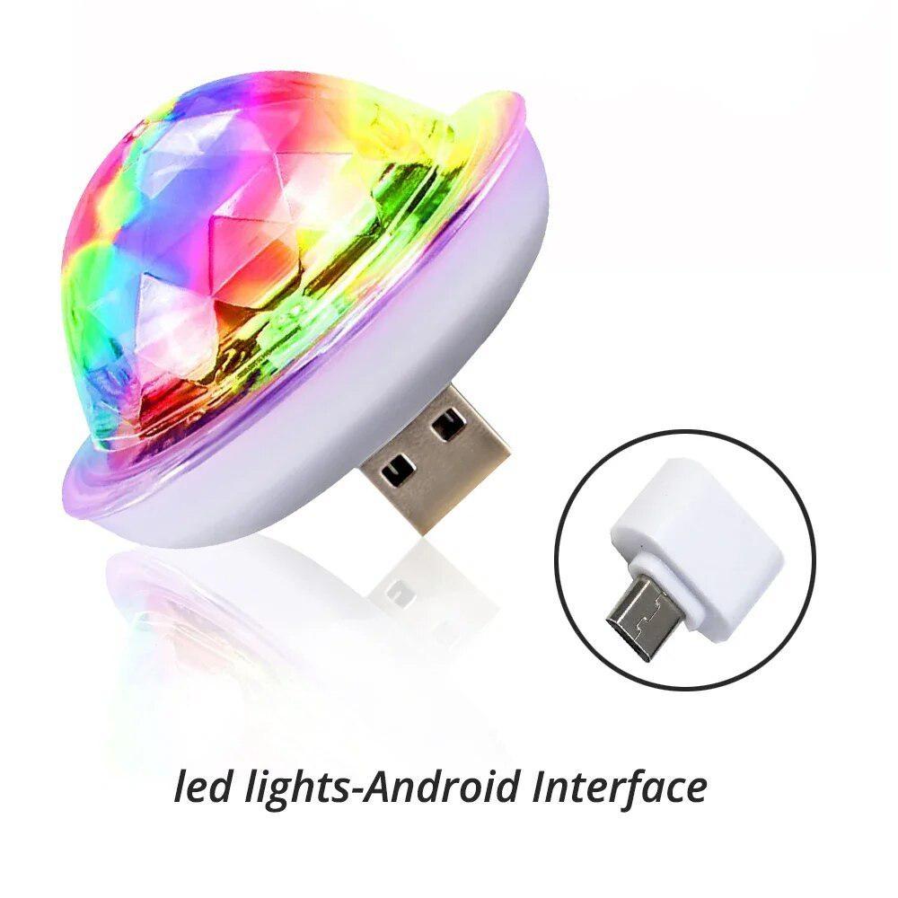 1pcs USB Dj Lamp Led Bar Night Light LED RGB Discos Stage Ing Projector Welcome Micro Crystal Ball Sound Party Atmosphere Lamp