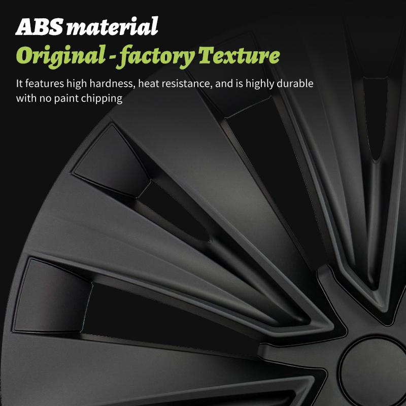 AMV1 4PCS for Model Y 2020-2024 4PCS 19 Inch New Turbine Style Matte Black Hubcap Cover Hub Cap Replacement Wheel Cap for Tesla