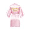 Girls' Satin Party Kimono Robe - Silk-like Children's Birthday Bathrobe 