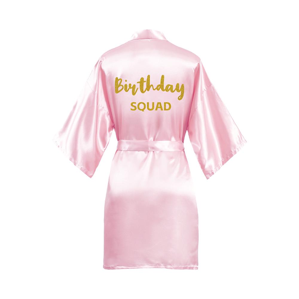 Girls' Satin Party Kimono Robe - Silk-like Children's Birthday Bathrobe