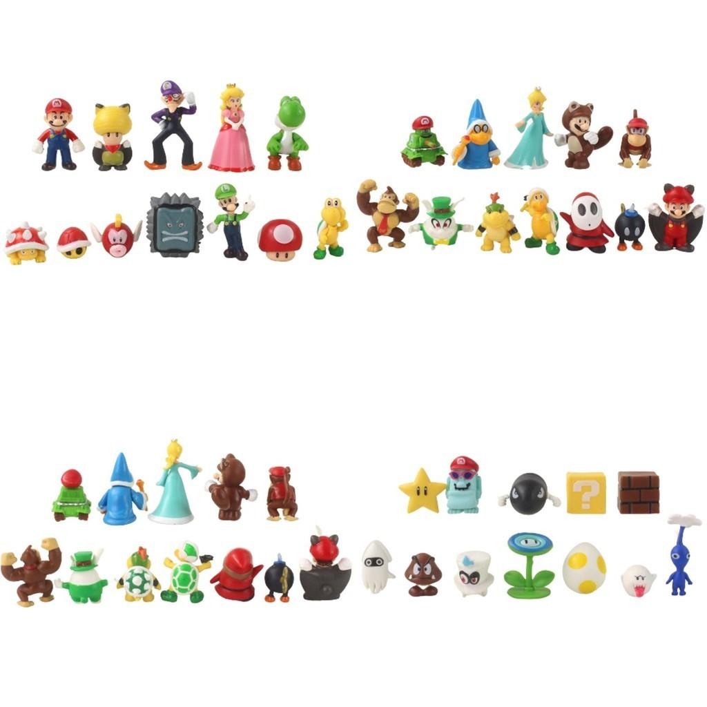 48pcs Super Mario Bros Luigi Action Figures Set Cake Decor Ornaments No Toxic No Fading